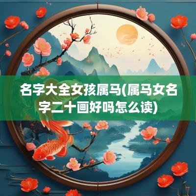 名字大全女孩属马(属马女名字二十画好吗怎么读)