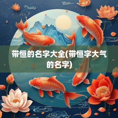 带恒的名字大全(带恒字大气的名字)