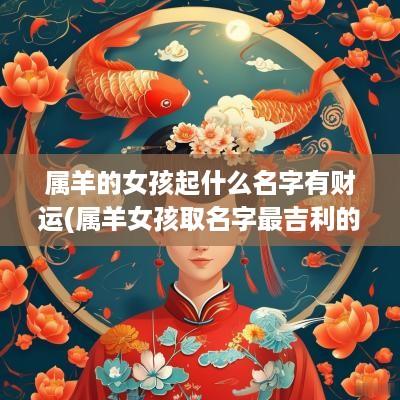 属羊的女孩起什么名字有财运(属羊女孩取名字最吉利的字)