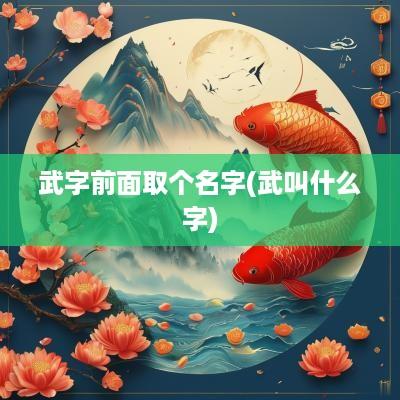 武字前面取个名字(武叫什么字)