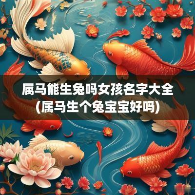 属马能生兔吗女孩名字大全(属马生个兔宝宝好吗)