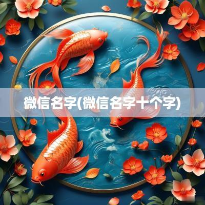 微信名字(微信名字十个字)