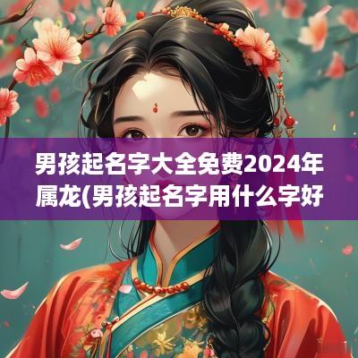 男孩起名字大全免费2026年属龙(男孩起名字用什么字好殷姓好听)