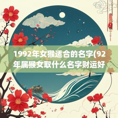 1992年女猴适合的名字(92年属猴女取什么名字财运好)
