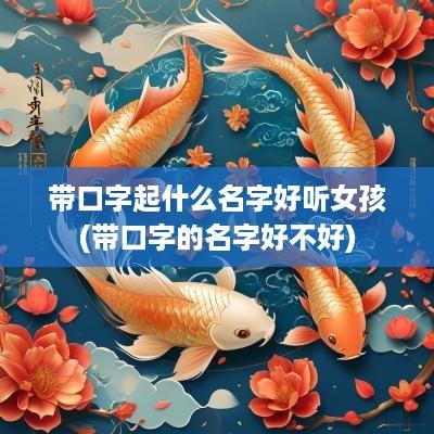 带口字起什么名字好听女孩(带口字的名字好不好)