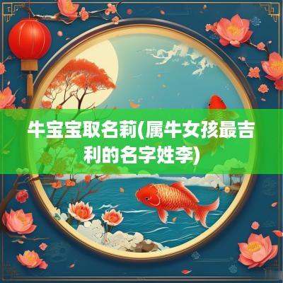 牛宝宝取名莉(属牛女孩最吉利的名字姓李)