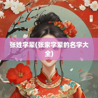 张姓字辈(张家字辈的名字大全)