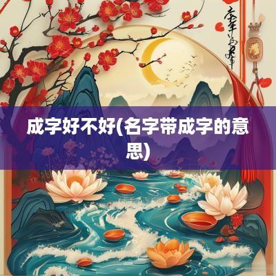 成字好不好(名字带成字的意思)