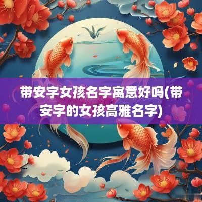 带安字女孩名字寓意好吗(带安字的女孩高雅名字)