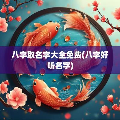 八字取名字大全免费(八字好听名字)