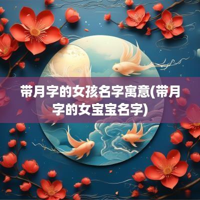 带月字的女孩名字寓意(带月字的女宝宝名字)