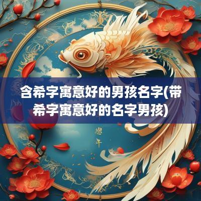 含希字寓意好的男孩名字(带希字寓意好的名字男孩)