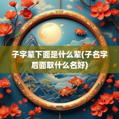 子字辈下面是什么辈(子名字后面取什么名好)
