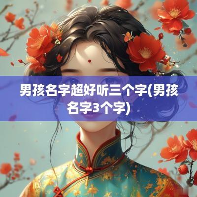男孩名字超好听三个字(男孩名字3个字)