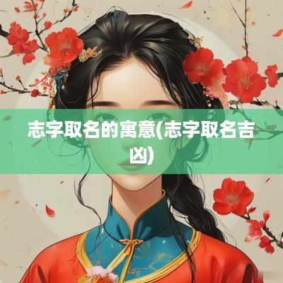 志字取名的寓意(志字取名吉凶)