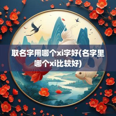 取名字用哪个xi字好(名字里哪个xi比较好)
