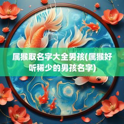 属猴取名字大全男孩(属猴好听稀少的男孩名字)