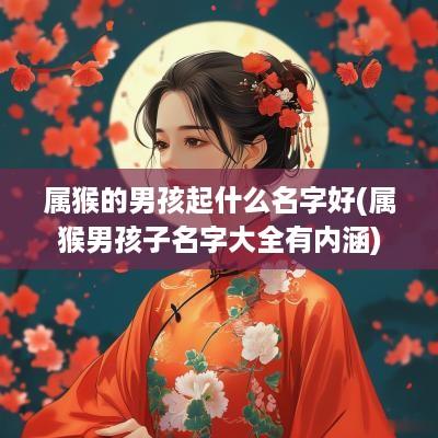 属猴的男孩起什么名字好(属猴男孩子名字大全有内涵)