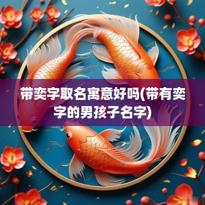 带奕字取名寓意好吗(带有奕字的男孩子名字)