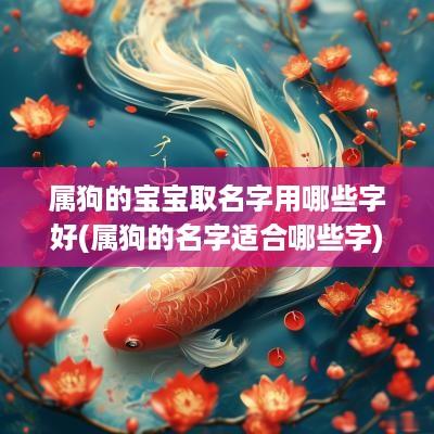 属狗的宝宝取名字用哪些字好(属狗的名字适合哪些字)