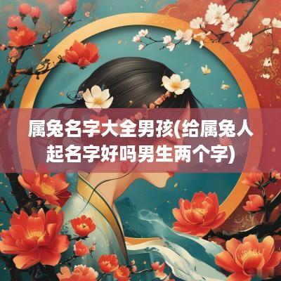 属兔名字大全男孩(给属兔人起名字好吗男生两个字)