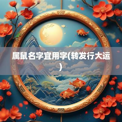 属鼠名字宜用字(转发行大运)