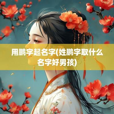用鹏字起名字(姓鹏字取什么名字好男孩)
