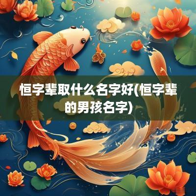 恒字辈取什么名字好(恒字辈的男孩名字)