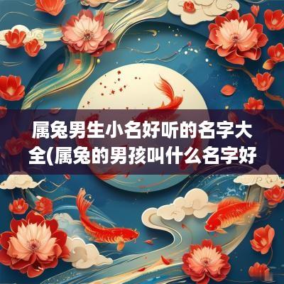 属兔男生小名好听的名字大全(属兔的男孩叫什么名字好)