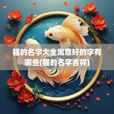 猫的名字大全寓意好的字有哪些(猫的名字吉祥)