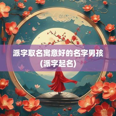 派字取名寓意好的名字男孩(派字起名)