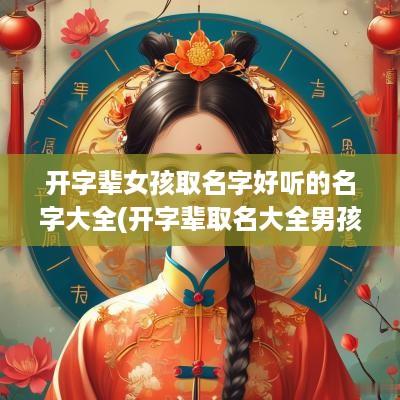开字辈女孩取名字好听的名字大全(开字辈取名大全男孩)