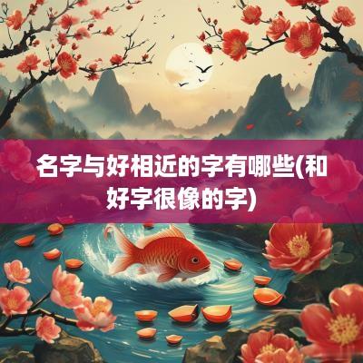 名字与好相近的字有哪些(和好字很像的字)