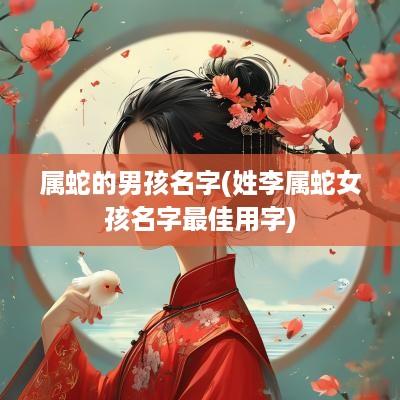 属蛇的男孩名字(姓李属蛇女孩名字最佳用字)