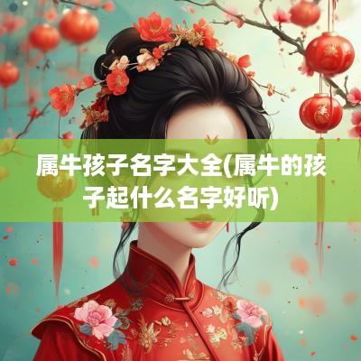 属牛孩子名字大全(属牛的孩子起什么名字好听)