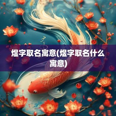 煜字取名寓意(煜字取名什么寓意)