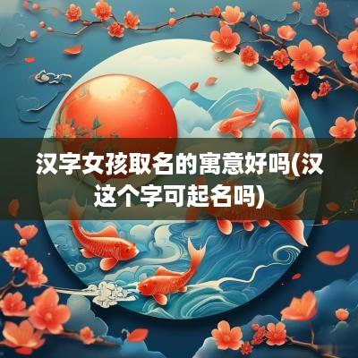 汉字女孩取名的寓意好吗(汉这个字可起名吗)