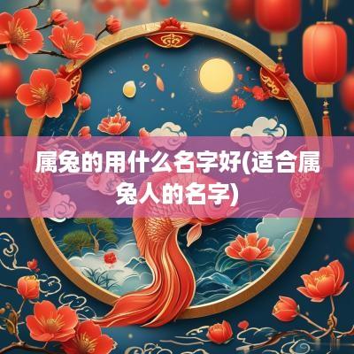属兔的用什么名字好(适合属兔人的名字)