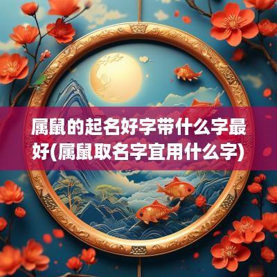 属鼠的起名好字带什么字最好(属鼠取名字宜用什么字)