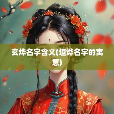 玄烨名字含义(垣烨名字的寓意)