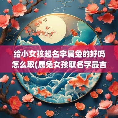 给小女孩起名字属兔的好吗怎么取(属兔女孩取名字最吉利的字)