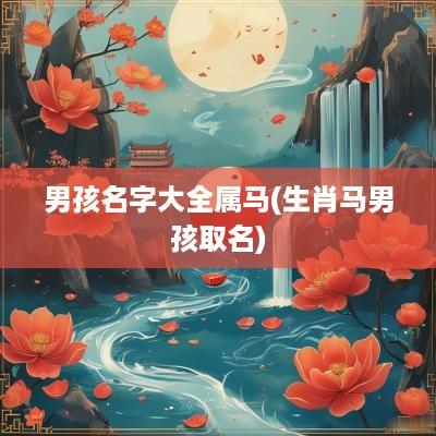 男孩名字大全属马(生肖马男孩取名)