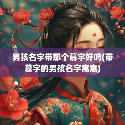 男孩名字带那个慕字好吗(带慕字的男孩名字寓意)