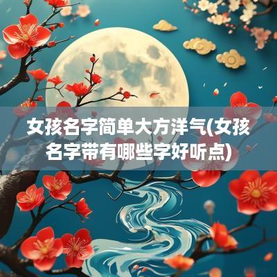 女孩名字简单大方洋气(女孩名字带有哪些字好听点)