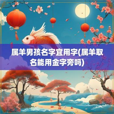 属羊男孩名字宜用字(属羊取名能用金字旁吗)
