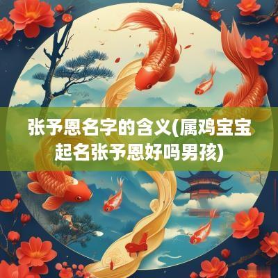 张予恩名字的含义(属鸡宝宝起名张予恩好吗男孩)