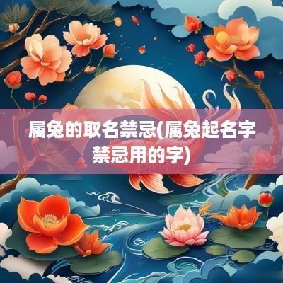 属兔的取名禁忌(属兔起名字禁忌用的字)