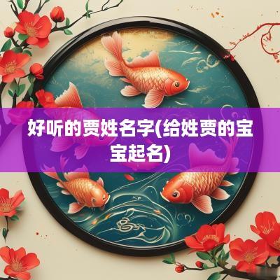好听的贾姓名字(给姓贾的宝宝起名)