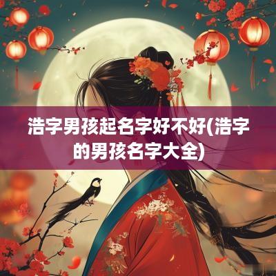 浩字男孩起名字好不好(浩字的男孩名字大全)