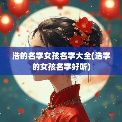 浩的名字女孩名字大全(浩字的女孩名字好听)